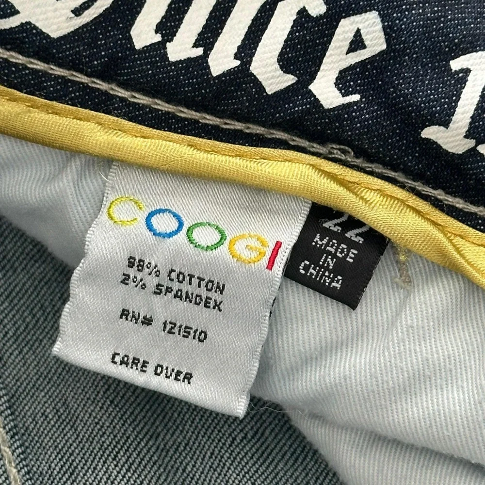 Coogi Jeans Womens 22 (44x33.5) Blue Dark Wash Straight High Rise Studded Denim